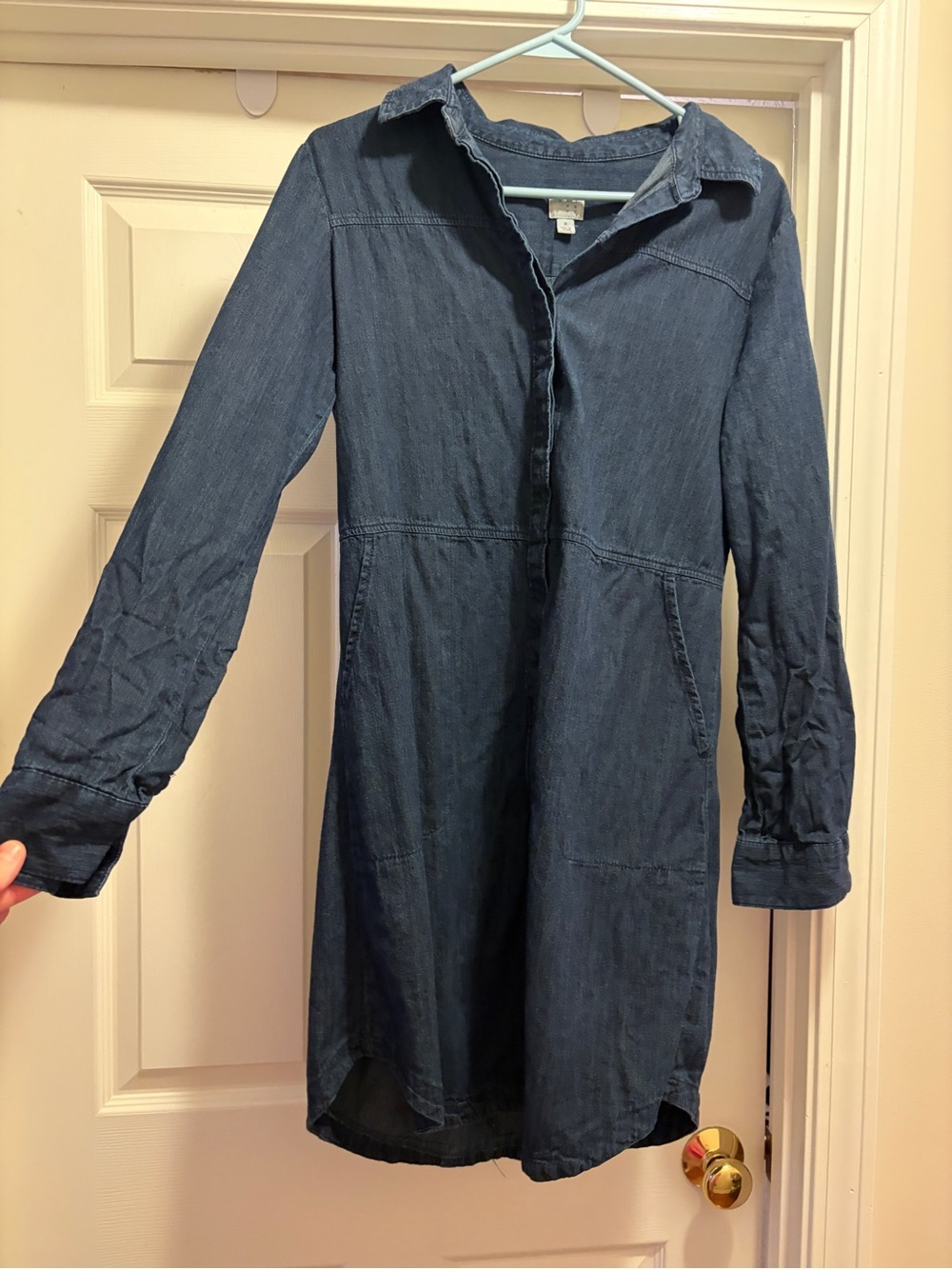 a new day Dark Blue Denim Shirt Dress